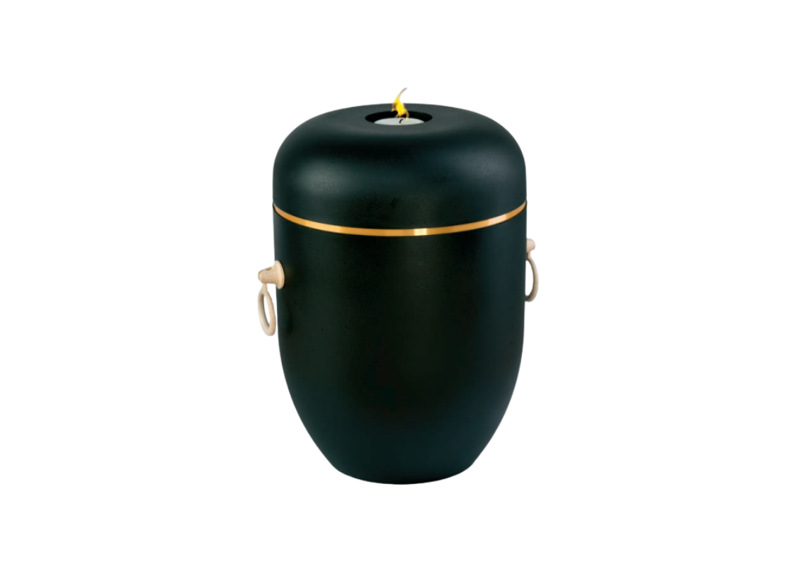 Prírodná urna čierna + zlatý pás